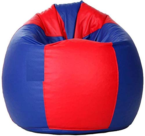 Blue red Bean Bag Cover with Blue Stool- true 2 f