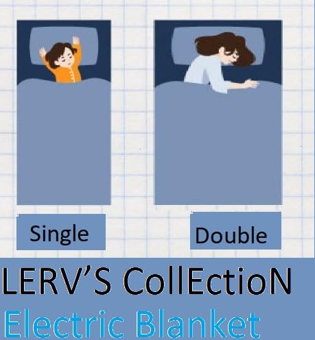 LERV’S CollEctioN Premium Polar Electric Bed Warmer - Electric Under Blanket - Single Bed Size (30x60) inch and Dual Safety Feature with Over Heat Protection (Line Black)