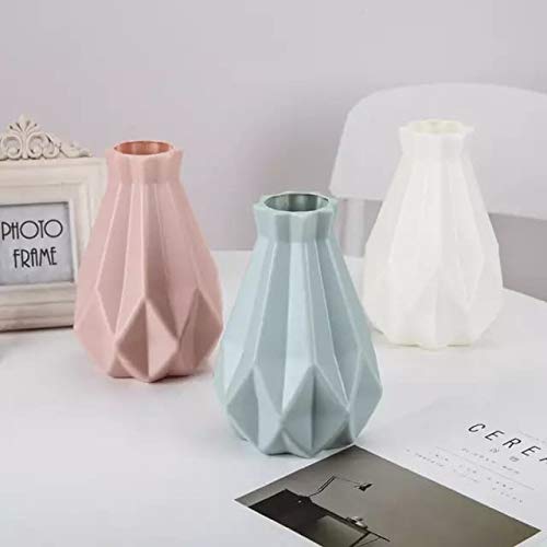 D MARK® Unbreakable Plastic Flower Vase Simulation Glaze Plastic Vases for Home Decor Very Light Weight (Plastic, Multicolour)