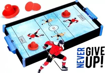 Kidistik Wooden Ice Hockey Fun Game Table Mini Tabletop Air Hockey Game for Kids/Adults (Non-Electric)