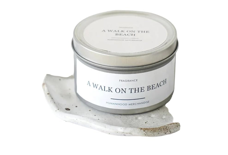 A Walk On The Beach Candle - Pure Soy Wax - 150g - Ocean Breeze Fragrance Calming and Soothing Desk Essential - Naval Blue