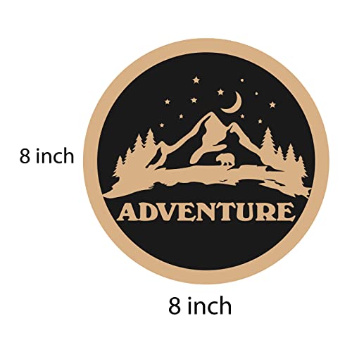 DOTME Adventure Mountain World Theme Wooden With Vinyl Sticker Decorative Wall Décor Home House Boys Bedroom Living Room House Hall DIY Art 8 INCH (Black)