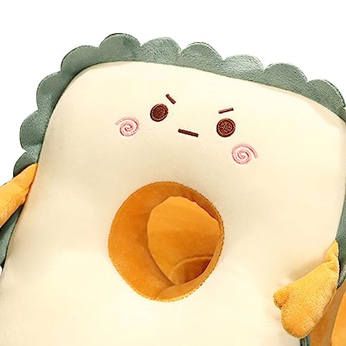 CALANDIS® Cute Toast Nap Pillow Seat Cushion Pad Ice Silky Cloth Travel Pillow 25X30Cm Angry | 1 Nap Pillow