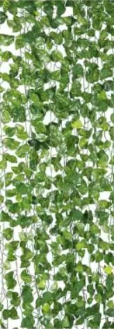 Artifical moneyplant Artificial Leaves Plants Greenery Hanging Vine Creeper Home Decor Wall Hanging Leaves (8 Feet Long)