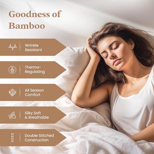 Good Sleep Bedding Queen Size Bedsheet Elastic Fitted - Organic Bamboo Viscose Fitted Sheets Queen Size with 2 Pillow Covers | Soft, Breathable and Wrinkle Free | 78 x 60 | Dark Gray