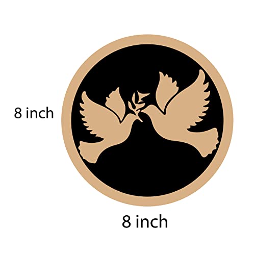 DOTME Dove Couple Wooden With Vinyl Sticker Decorative Design Wall Decor For Home Kids Bedroom Living Room Hall DIY Art 8 INCH (Black)