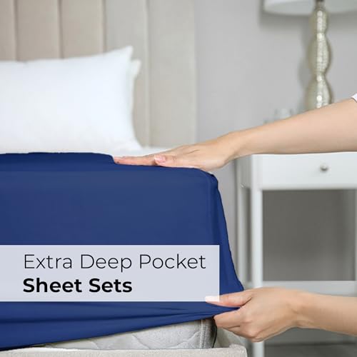 Extra Deep Pocket Sheets - 4 Piece Sheet Set - Deep Pocket Twin Sheets - Extra Deep Pocket Twin Sheets - Deep Fitted Sheet Set - Extra Deep Pocket Twin Size Sheets - Easily Fits Extra Deep Mattresses