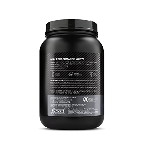 OPTIMUM NUTRITION Performance Whey Protein Powder Blend with Isolate, 24g Protein, 5g BCAA, Chocolate, 1 kg