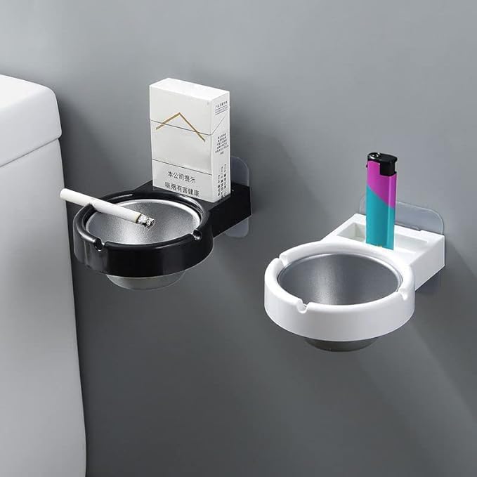 MAMADEV ENTERPRISE Hanging Cigarette Storage Rack Bathroom Wall Stainless Steel Ashtray Toilet Storage Cup Cigarette Tool Box