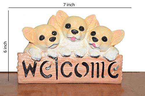 Cream-Ivory Modern & Contemporary Polyresin Material Cute Dogs Figurine