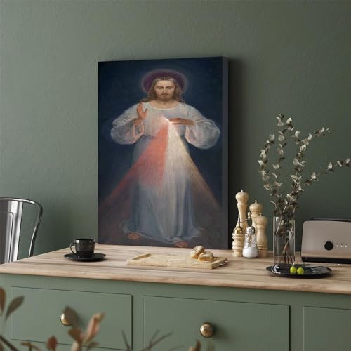 GADGETS WRAP Canvas Gallery Wrap Framed for Home Office Studio Living Room Decoration (11x17inch) - Divine Mercy