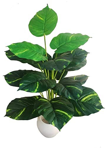 BK MART Artificial Money Plant Tree Leaves Bonsai with Pot(Multicolour)