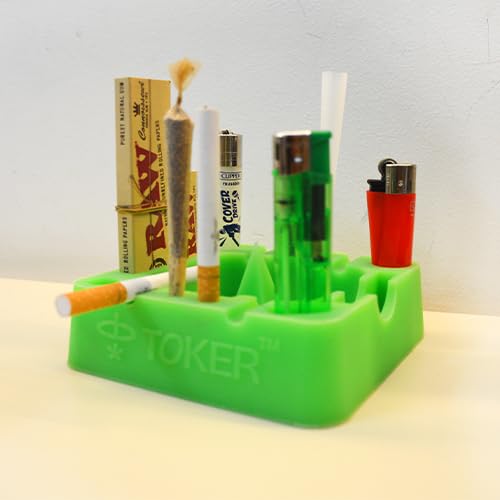 Premium Silicone Ashtray With Compartment Heat Resistant Eco-Friendly