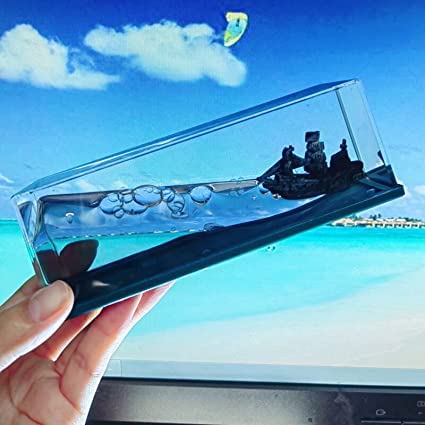 SOCHEP Soft Liquid Wave Cruise Ship Decoration, Pirate Cruise Ship That No Longer Sinks, for Car Dashboard Decorative Showpiece