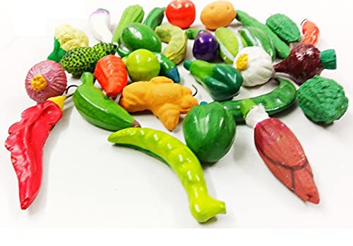 Terracotta 30 Pieces Vegetables Set for Children Toy Indian Toy Multicolour