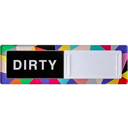 CONMOTO Clean Dirty Magnet for Dishwasher,Kitchen Dishwasher Magnet Clean Dirty Sign,Non-Scratch/Easy to Read & Slide Dirty Clean Dishwasher Magnet with 2 Double-Sided Stickers