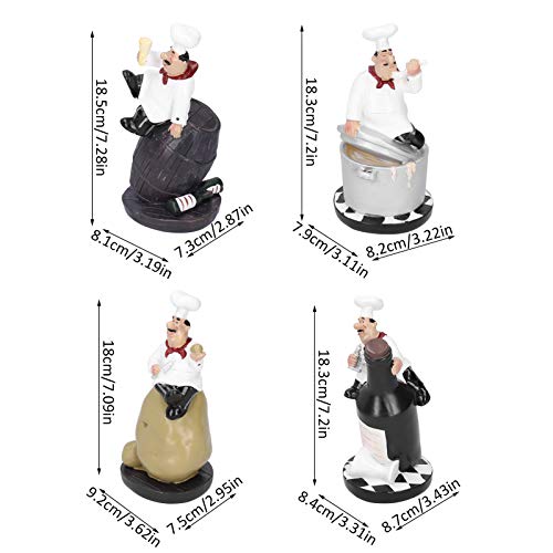 Chef Figurine, Handmade Beautiful Restaurant Decor, Cute 4 Kinds for Restaurant Home