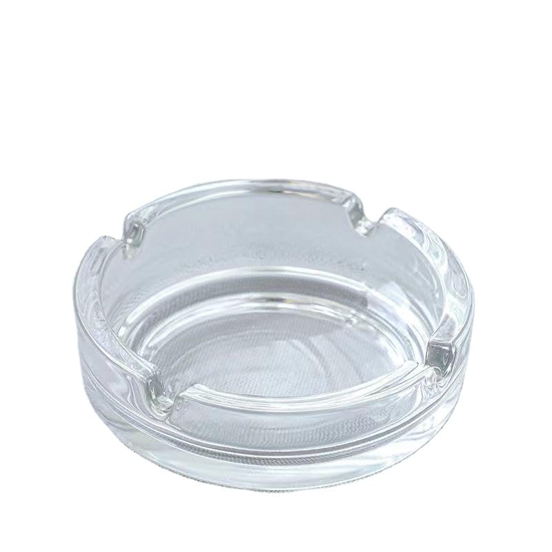 Karma Sales Ashtray Glass Round Cigar Cigarette Table top Ash Tray Indoor Outdoor Home Décor (101MM_Pack of 1)