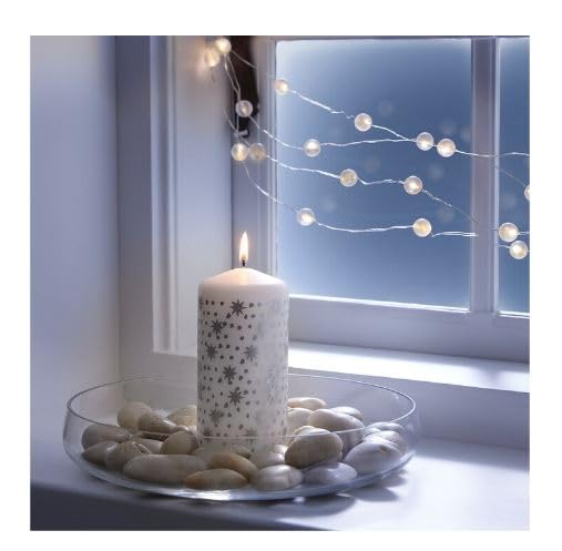 Uppfylld Vinterfint Unscented Pillar Candle, Silver-Colour, 14 cm (5 ½ ")