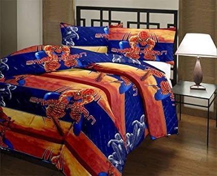 GENSRIC Super Soft Kids Design Print Microfiber Reversible Single Bed Dohar AC Blanket for boy or Girl (Spiderman, Single)