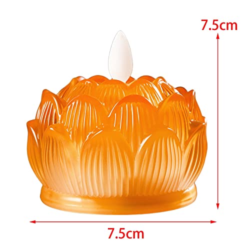 SAZ DEKOR LED Tea Lights Candle Flickering Buddhist Worship Festival Lotus Lamp Light Yellow