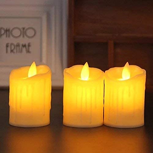 Veecraft Dancing Flame Battery Operated LED Candle, Tealight Diya, Warm White Tea Light Candles for Home Decoration Wall Lighting Decoration (Dancing Flame) (Pack of 6)