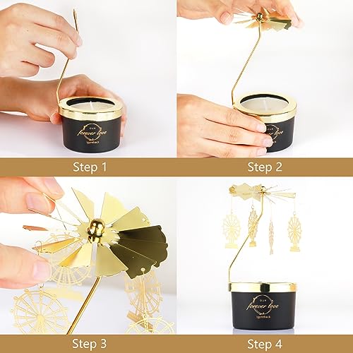 Birthday Gifts for Women,Candle Set Gift for Women,Rotatable Pinwheel Candle Gift,Unique Candle Gifts for Colleagues,Mom,Sister and Wife,Birthday,Anniversary,Christmas