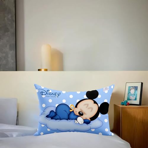 Heart Home (Pack of 12) Baby Pillow | Disney Mickey Mouse Pillow | Soft Pillows for Sleeping | Back & Front Printed | Cozy & Fluffy Pillow | 12x18 Inch | Sky Blue