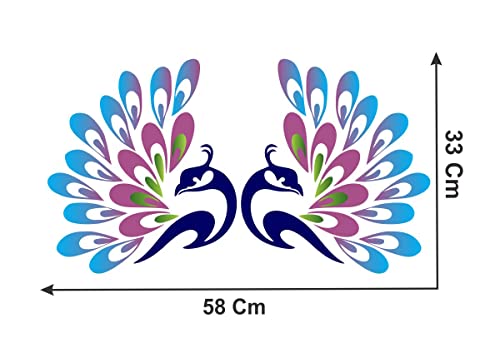 Decor Kraft Peacocks Wall Sticker & Decal,Size- 58 Cm X 26 Cm,Bird