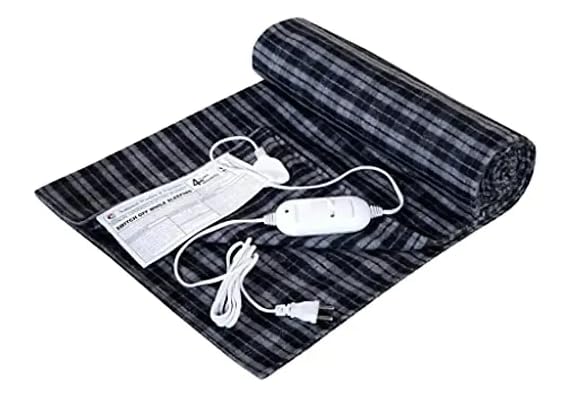 NWF Bed Warm Electric Blanket Shockproof, Single Bed - 30x60 Inches,75x150 cm, Multicolor & Multi Desgin.Top and Bottom of Woollen Fabric.