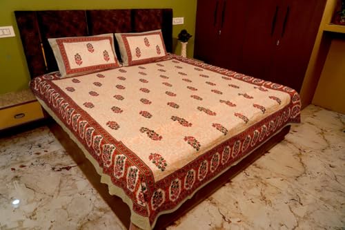 shyaam enterprises Cotton Bedsheet for Double Bed with 2 Pillow Covers Multi D-11