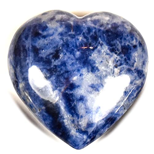 45mm Deep Blue Sodalite Heart Polished Natural Palm Crystal Quartz Mineral Love Stone Heart - Africa (1PC)