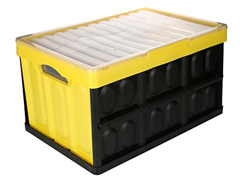 BUCKLE UP Multipurpose Foldable Storage Box with Lid (Yellow and Black)