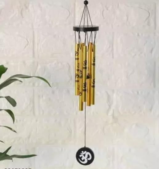 SDT Metal Wood Bamboo Ceramic Wind Chime (40 x 10 cm, Multicolour)