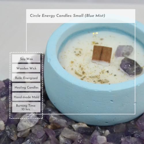 Circle Energy Candle - Blue Mist (Lemongrass & Bay Leaf, Small)