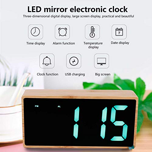 Desk Clock, Silent LED Clock for Bedroom for Home