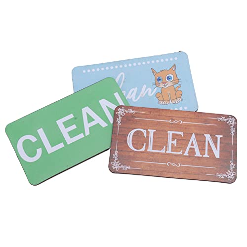 Dishwasher Magnets Clean Dirty Signs 3 Scratch Resistant Refrigerator Magnets Double Sided (Combination Two)