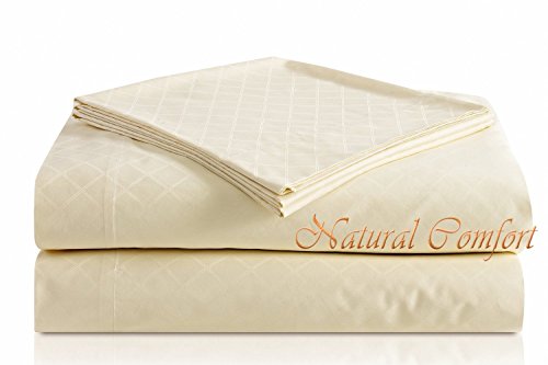 Natural Comfort Premier Hotel Select Sheet Set, Queen, Cream/Jacquard