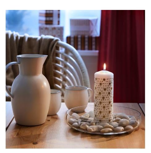 Uppfylld Vinterfint Unscented Pillar Candle, Gold-Colour, 19 cm (7 ½ ")