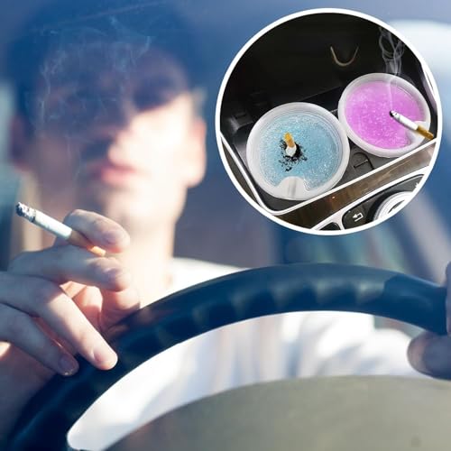 A.D FRESH 6 PCS Disposable Ashtray with Ash Absorbing Balm,Small Portative Ash holder for Quickly Extinguish Cigarette, Reduce Ash Raising, Outdoor Smokeless Ashtray for Home Office Hotel_Multi