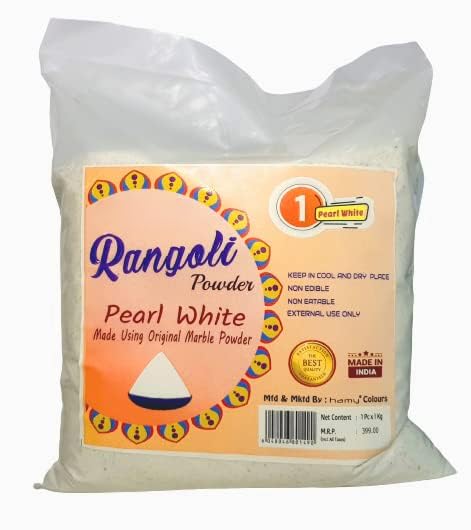 Marble White Rangoli Powder First Quality Muggu Pindi - 1 Kg