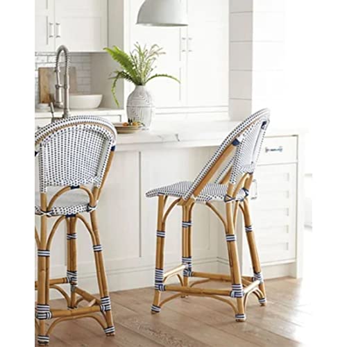 THE INSIDE PROJECT Synthetic Rattan Paris Barstool Seaside for Home Decor (White)