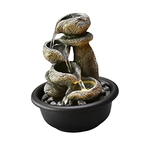 CALANDIS® Indoor Waterfall Fountains Mini Waterfall Flowing Water Ornament Waterscape Style A | 1 Tabletop Fountain