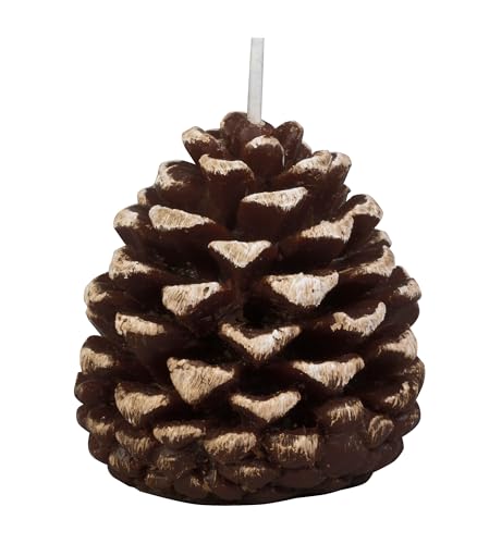 Biedermann & Sons Candles Decorative Holiday Shaped Candle, Set of 6, Snowy Pinecone