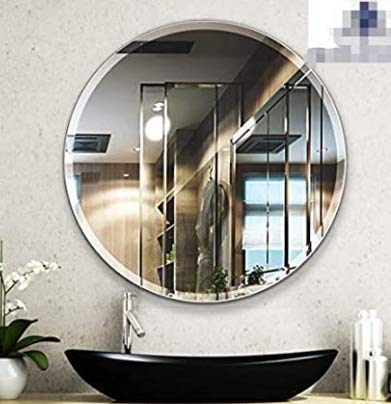 Cheval Glasses Frameless Round Wall Mount Mirror for Bathroom, Home Decor (18 x 18 inches)