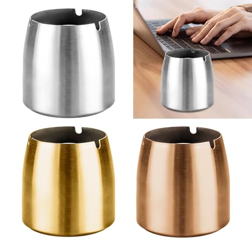 Tapered Ash Holder Portable Stainless Steel Ashtray for Villas Outdoor Patio Argent|Home & Garden|1 Stainless steel ashtray