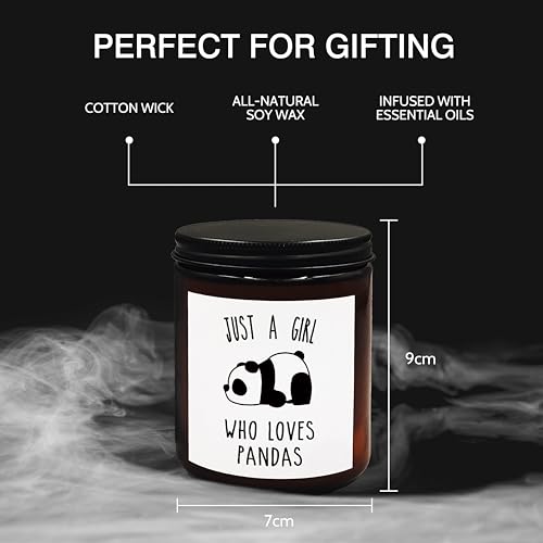 XUISWELL Panda Candle Gifts for Girls Women, Gifts for Panda Lovers, Panda Bear Gifts, Just a Girl Who Loves Pandas Scented Candles