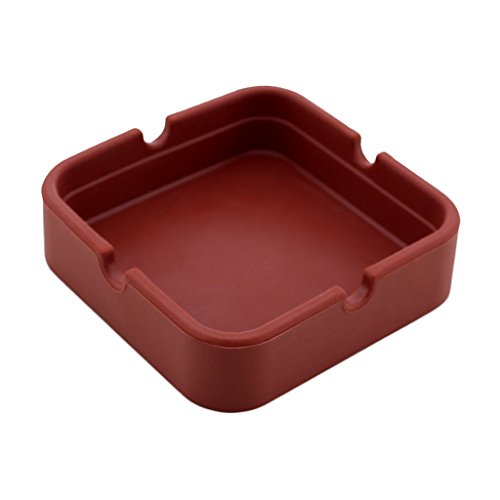 MERISHOPP™ Silicone Ashtray Cigarette Ash Tray Pub PVC Ashtray Garden Brown