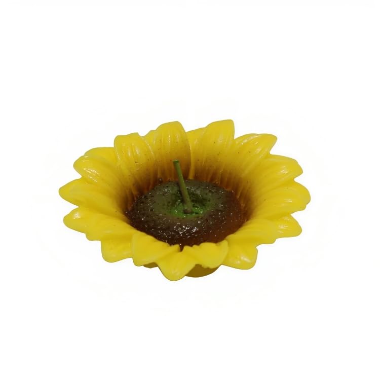 The Decor Affair Set of 4 Beautiful Sun Flower Shape Wax Floating Candles - Multicolour Flowers, Ideal for Home Decor, Diwali Gift, and New Year Gifts. (Yellow and White)