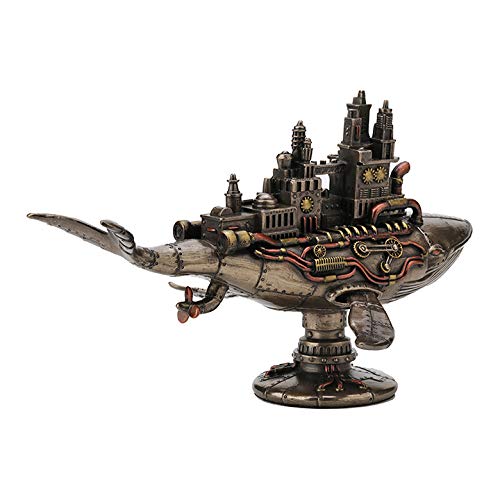 Veronese Design 6 7/8 Inch Steampunk Fifty Two Hertz Galactic Space Colony Whale Cold Cast Resin Bronze Finish Statue Home Decor